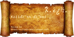 Kolláth Ábel névjegykártya